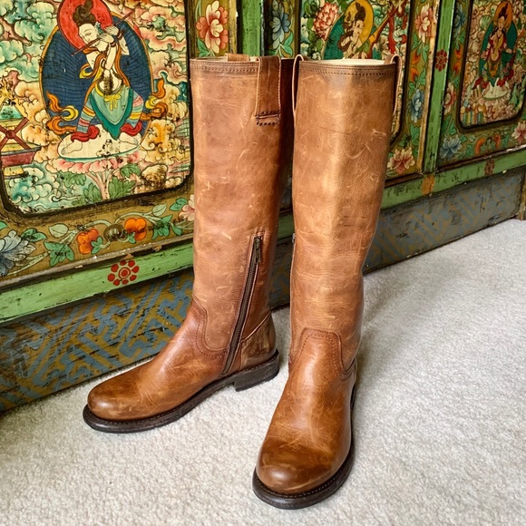 Frye Shoes - Cognac Frye Jenna Inside Zip Tall Riding 8